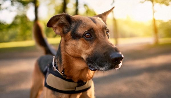 Hund aggressiv auf andere Hunde. Reaktiver Hund. Hund bellt andere Hunde an