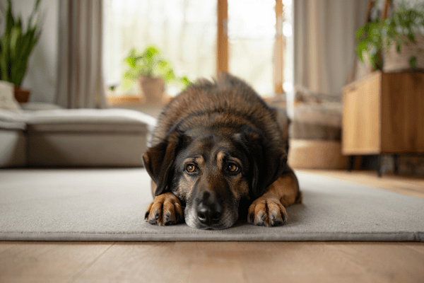 Wie sieht das gerade Sitz beim Hund aus?