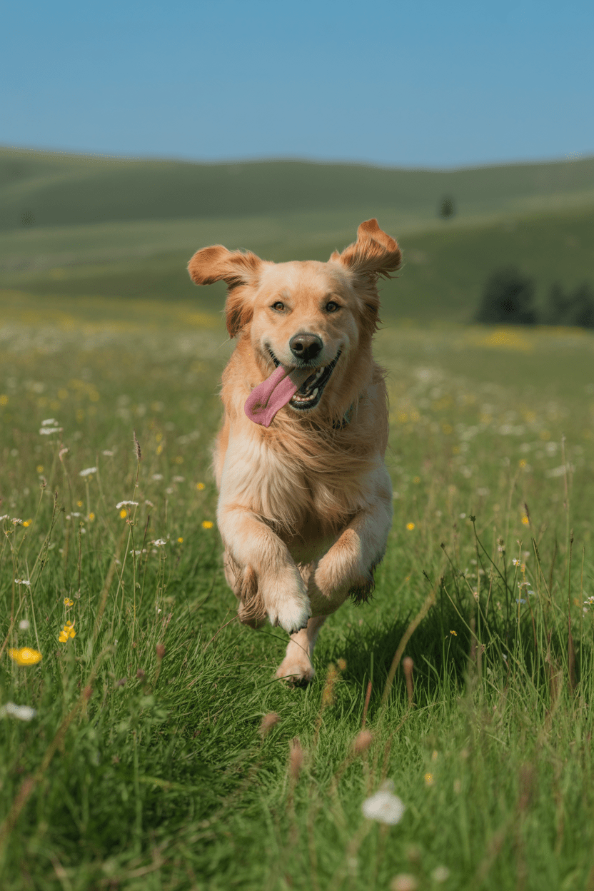 glücklicher schmerzfreier Hund schmerzfreies Leben für unsere Hunde ist ein schönes Ziel